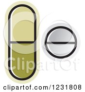 Clipart Of A Green And White Pills Icon Royalty Free Vector Illustration