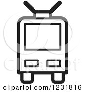 Clipart Of A Black And White Cable Car Icon Royalty Free Vector Illustration by Lal Perera