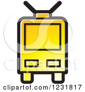 Clipart Of A Yellow Cable Car Icon Royalty Free Vector Illustration by Lal Perera