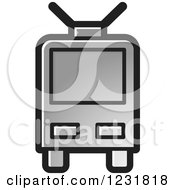 Clipart Of A Gray Cable Car Icon Royalty Free Vector Illustration by Lal Perera