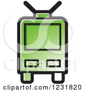 Clipart Of A Green Cable Car Icon Royalty Free Vector Illustration by Lal Perera