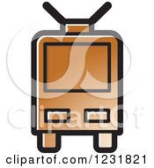 Clipart Of A Brown Cable Car Icon Royalty Free Vector Illustration by Lal Perera
