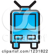 Clipart Of A Blue Cable Car Icon Royalty Free Vector Illustration