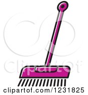 Clipart Of A Purple Push Broom Icon Royalty Free Vector Illustration
