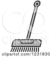 Clipart Of A Gray Push Broom Icon Royalty Free Vector Illustration