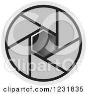 Clipart Of A Grey Photography Lens Aperture Icon Royalty Free Vector Illustration