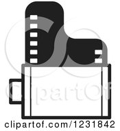 Clipart Of A Black And White Film Roll Icon Royalty Free Vector Illustration