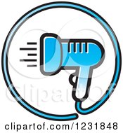 Clipart Of A Blue Hair Blow Dryer Icon Royalty Free Vector Illustration by Lal Perera