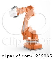 3d Assembly Robotic Arm Holding A Cube On White