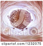 Clipart Of A 3d HIV Virus In The Body Royalty Free Illustration