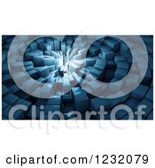 Clipart Of A 3d Light Shining From A Core Of Cubes Royalty Free Illustration by Mopic