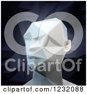 Clipart Of A 3d Geometric Ai Head Royalty Free Illustration