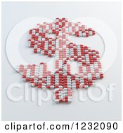 Poster, Art Print Of 3d Dollar Symbol Made Of Pills On Shading