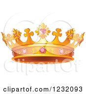 Golden Crown With Pink Gems