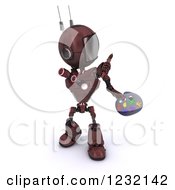 Poster, Art Print Of 3d Red Android Robot Artist Painting