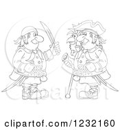 Poster, Art Print Of Outlined Pirate Captain And Friend