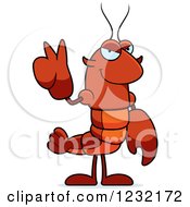 Clipart Of A Peaceful Crawfish Royalty Free Vector Illustration by Cory Thoman