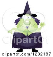 Poster, Art Print Of Friendly Waving Green Witch