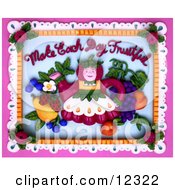 Clay Sculpture Clipart Make Each Day Fruitful Teapot Lady And Fruit Scene Royalty Free 3d Illustration by Amy Vangsgard