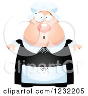 Clipart Of A Surprised Gasping Female Thanksgiving Pilgrim Royalty Free Vector Illustration