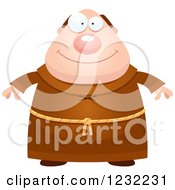 Clipart Of A Happy Monk Royalty Free Vector Illustration