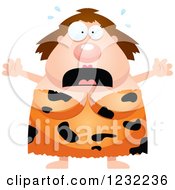 Clipart Of A Scared Screaming Cavewoman Royalty Free Vector Illustration