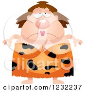 Clipart Of A Depressed Cavewoman Royalty Free Vector Illustration