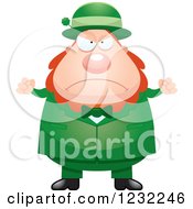 Clipart Of A Depressed St Patricks Day Leprechaun Royalty Free Vector Illustration