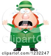 Clipart Of A Scared Screaming St Patricks Day Leprechaun Royalty Free Vector Illustration