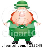 Clipart Of A Depressed St Patricks Day Leprechaun Royalty Free Vector Illustration