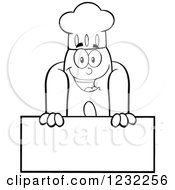 Poster, Art Print Of Black And White Hot Dog Chef Mascot Over A Sign