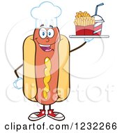 Poster, Art Print Of Chef Hot Dog Mascot With A Soda And Fries