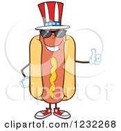 Poster, Art Print Of American Hot Dog Mascot With Shades And A Thumb Up