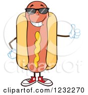 Poster, Art Print Of Hot Dog Mascot In Shades Holding A Thumb Up
