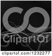 Clipart Of A Carbon Fiber Textured Backgroudn With Waves Royalty Free Illustration