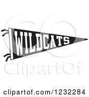 Black And White Wildcats Team Pennant Flag