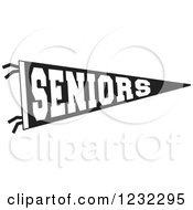 Clipart Of A Black And White Seniors Team Pennant Flag Royalty Free Vector Illustration
