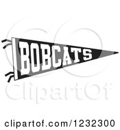 Black And White Bobcats Team Pennant Flag