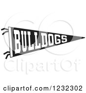 Black And White Bulldogs Team Pennant Flag