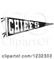 Clipart Of A Black And White Chiefs Team Pennant Flag Royalty Free Vector Illustration