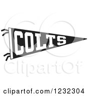 Black And White Colts Team Pennant Flag