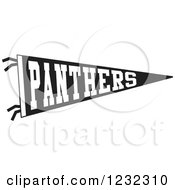 Clipart Of A Black And White Panthers Team Pennant Flag Royalty Free Vector Illustration by Johnny Sajem