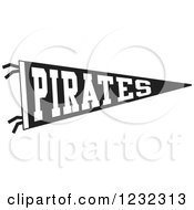 Black And White Pirates Team Pennant Flag