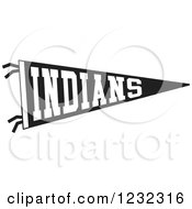 Black And White Indians Team Pennant Flag