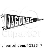 Clipart Of A Black And White Jaguars Team Pennant Flag Royalty Free Vector Illustration by Johnny Sajem