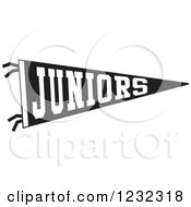 Clipart Of A Black And White Juniors Team Pennant Flag Royalty Free Vector Illustration by Johnny Sajem