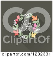 Poster, Art Print Of Colorful Floral Wreath With Laura And Eric Sample Text