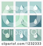Poster, Art Print Of Water Drops And Shadows On Different Tiles