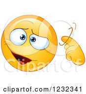 Poster, Art Print Of Yellow Emoticon Gesturing Craziness Or A Screw Loose