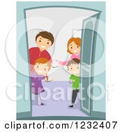 Poster, Art Print Of Welcoming Family Greeting At Their Door